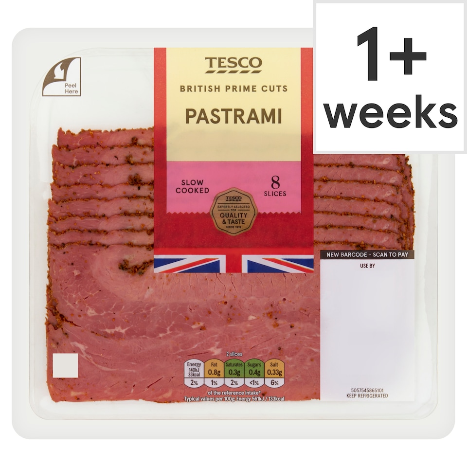 Tesco British Pastrami Slices 100g