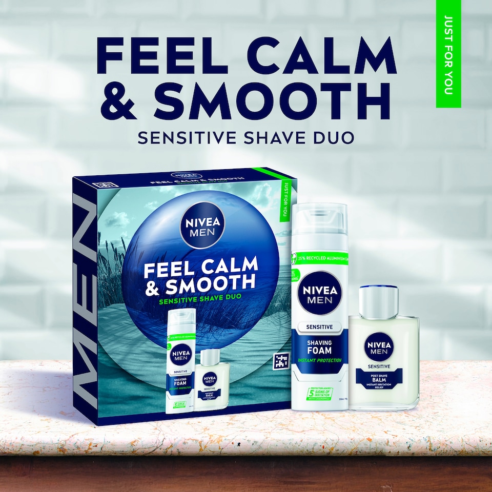 image 1 of NIVEA MEN Feel Calm and Smooth Sensitive Shave Gift Set