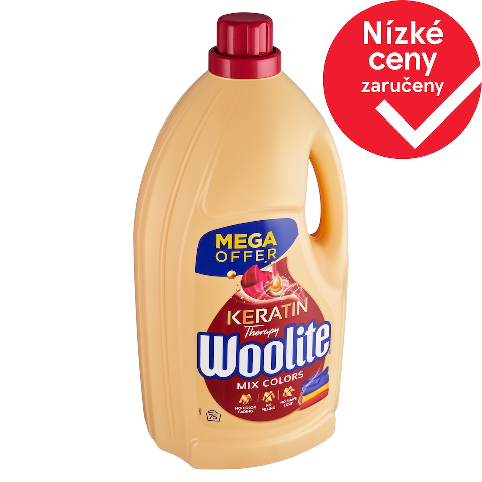Obrázek 1 pro produkt Woolite Keratin Therapy tekutý prací přípravek na barevné prádlo 75 praní 4,5l