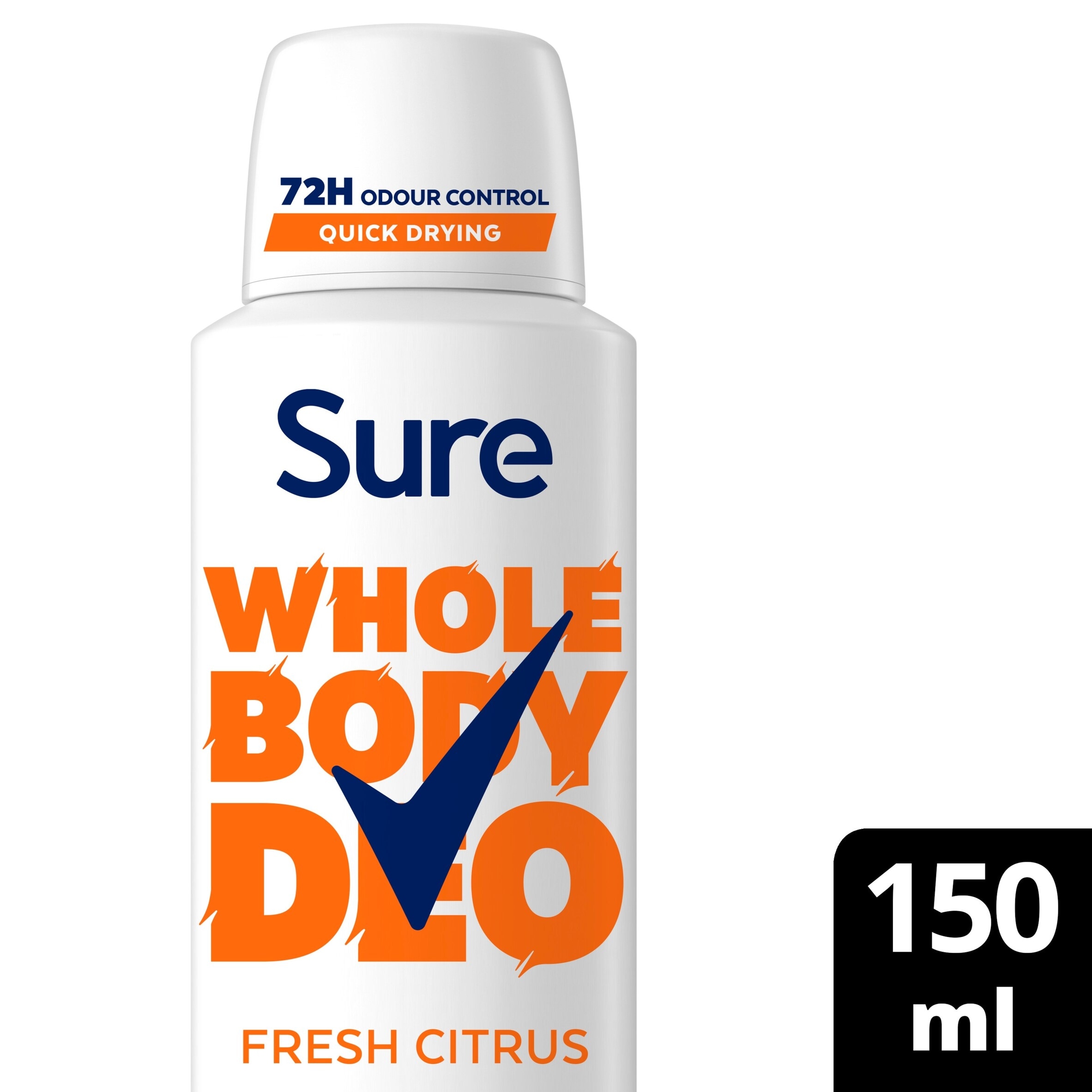 Sure Women Fresh Citrus Whole Body Deodorant Spray 72h Odour Control 150ml
