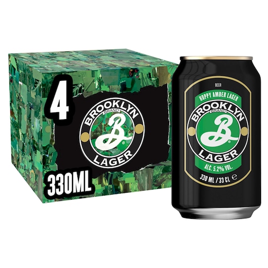 Brooklyn Hoppy Amber Lager 4 X 330Ml Tesco Groceries