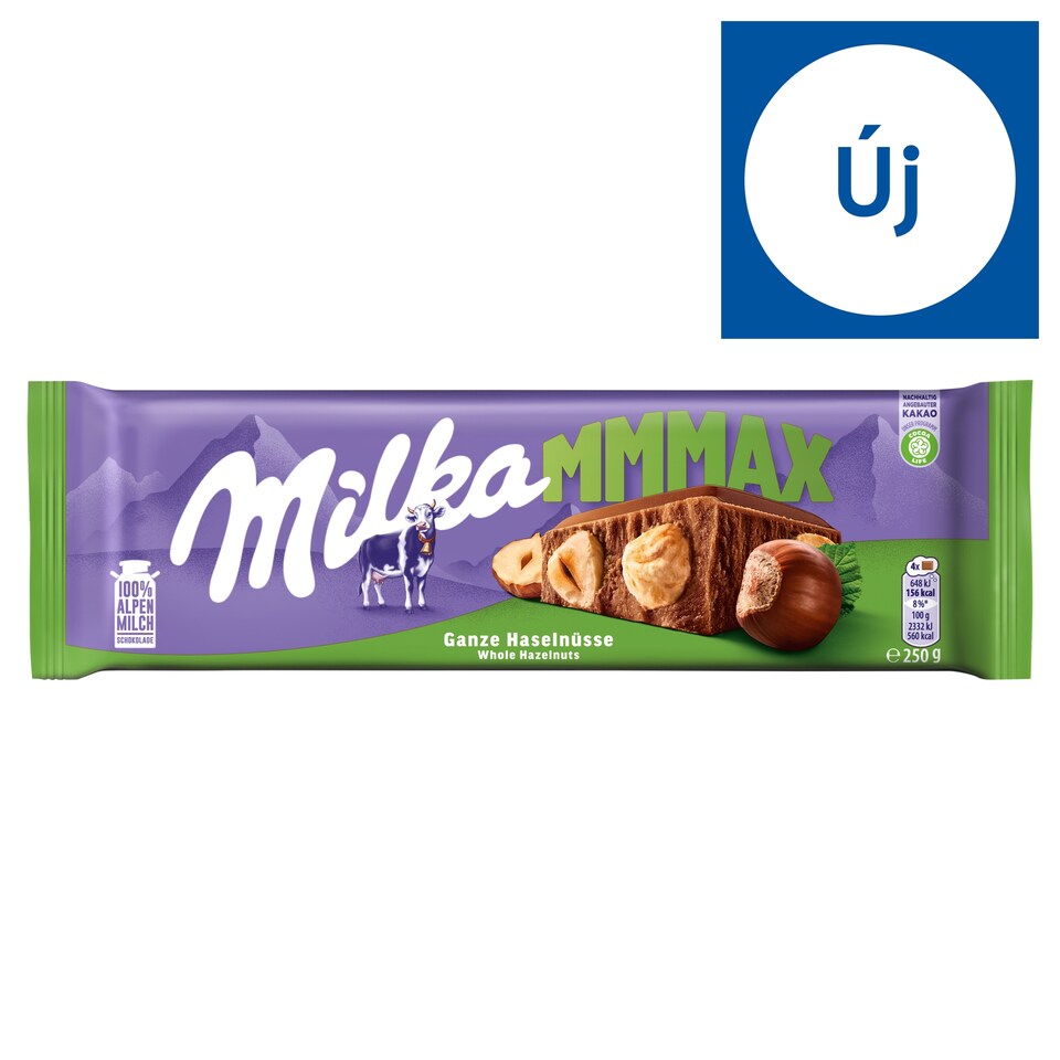 Milka Mmmax Alpine Milk Chocolate with Whole Hazelnuts 250 g