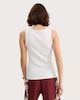 image 3 of F&F Cotton Rich Ribbed Scoop Neck Vest in Cream