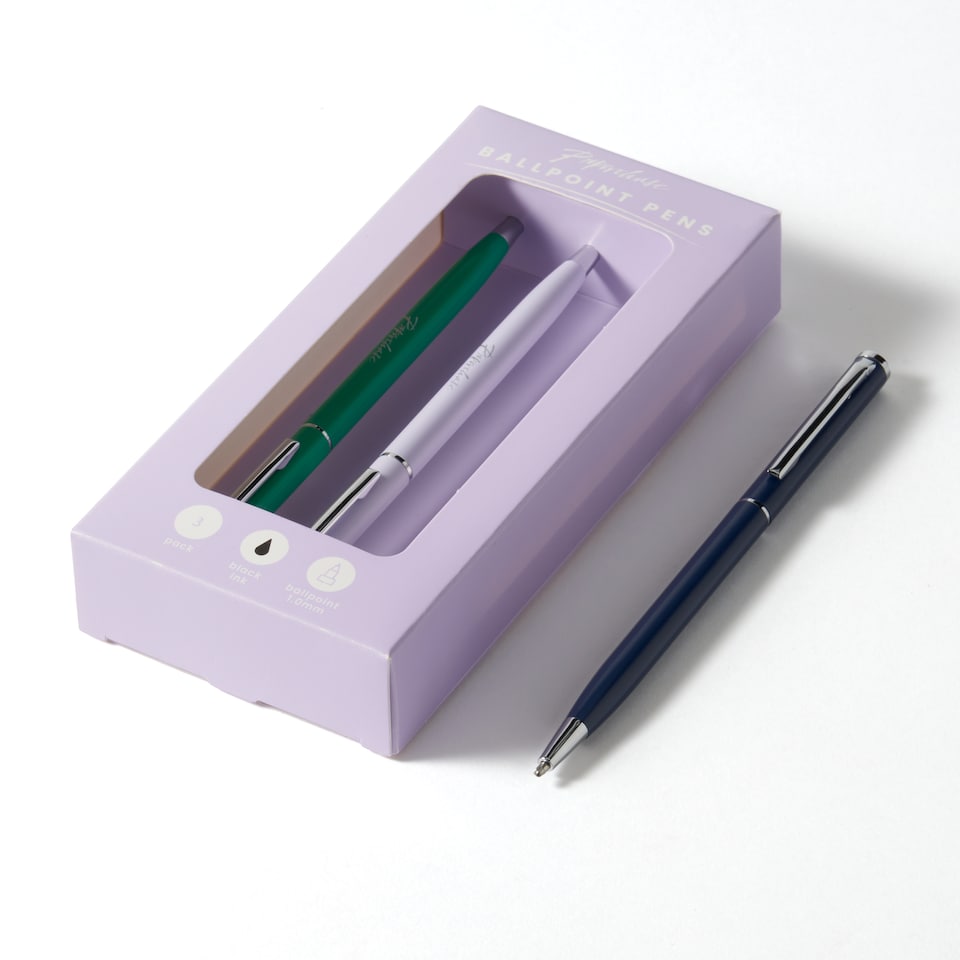 image 1 of Paperchase Artful Scribble Set of 3 Metal Twist Pens