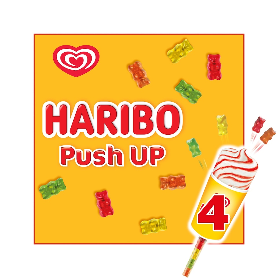 image 1 of Wall's Haribo Push Up Ice Cream Sticks 4 x 85ml