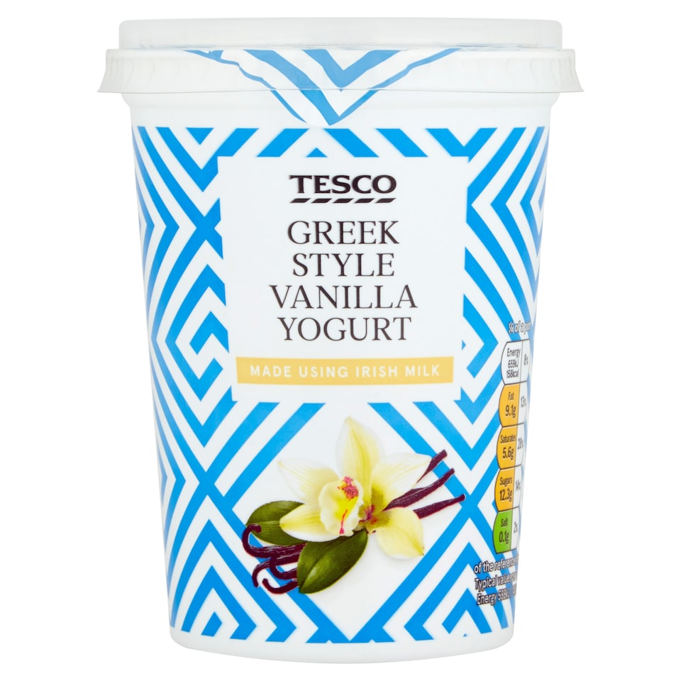 Tesco Greek Style Vanilla Yoghurt 450G