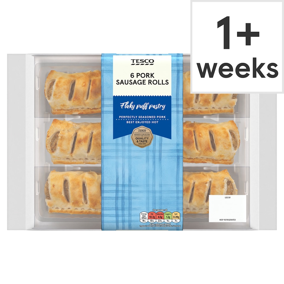 Tesco 6 Pork Sausage Rolls 360g