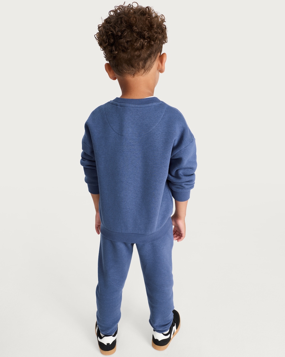 image 1 of F&F Boys 2-Piece Cotton Rich Boston Bear Sweatshirt and Joggers Set in Navy