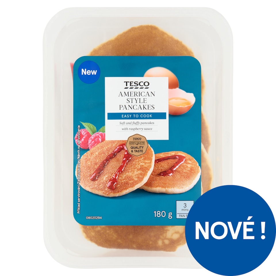 Tesco Wheat Pancakes with Raspberry Sauce 180g