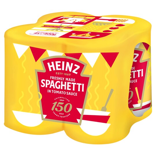 Heinz Spaghetti In Tomato Sauce 4 X 400G Tesco Groceries