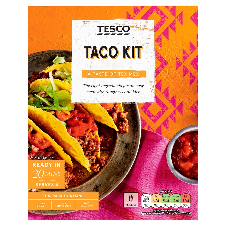Tesco Medium Taco Kit 275G