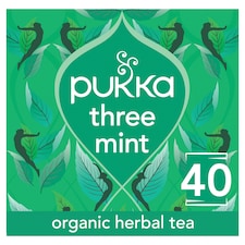 Pukka Organic Three Mint Tea With Peppermint for Digestion 40 Herbal Tea Bags 64g