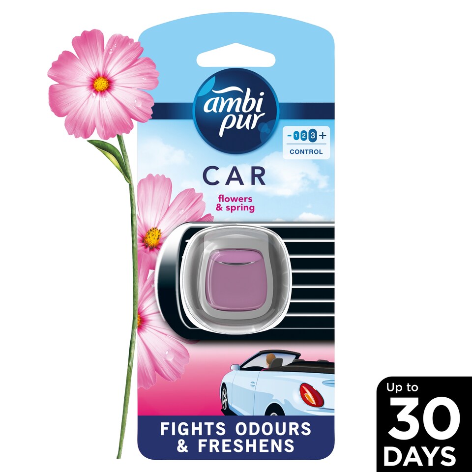Ambi Pur Flower & Spring Csíptetős Autóillatosító Utántöltő, 1 Db