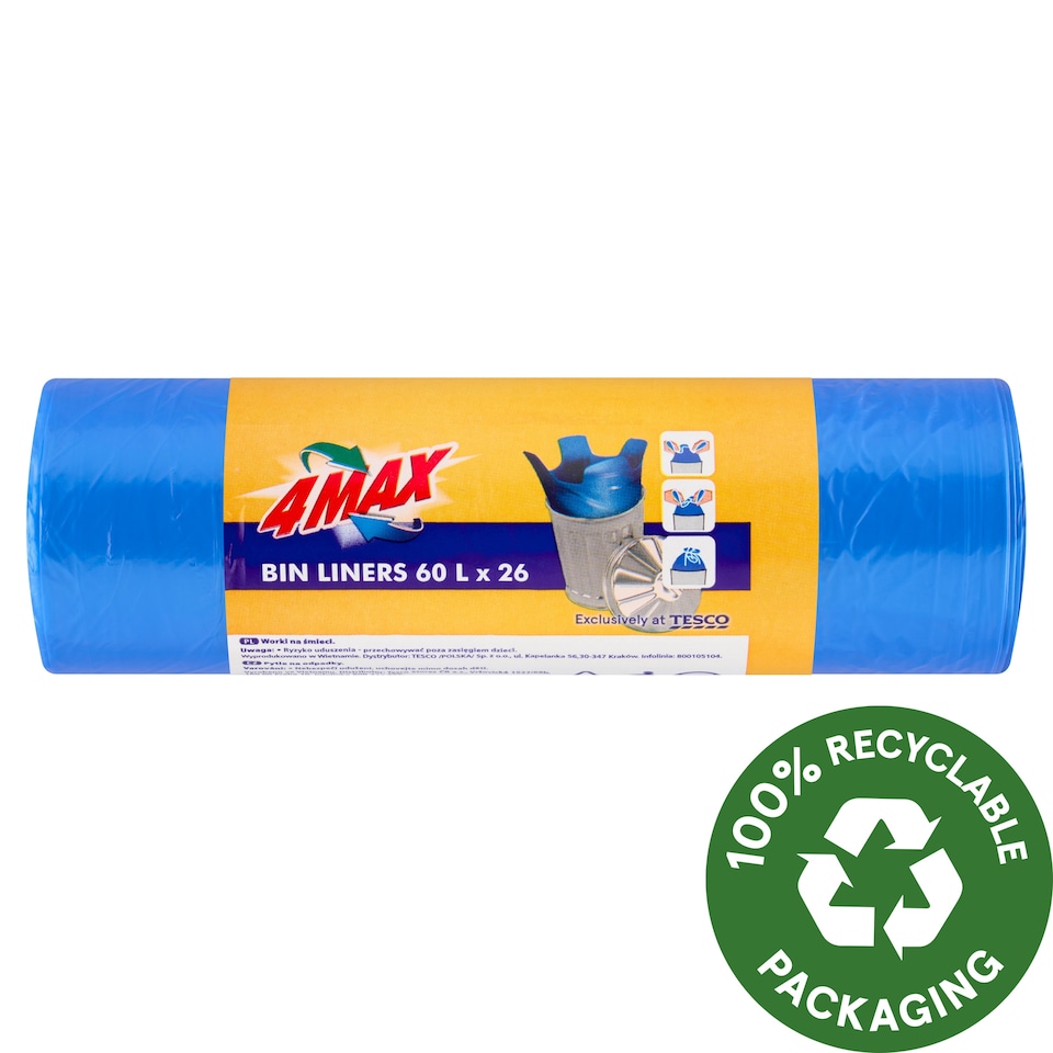 4MAX Vrecia na odpad 60 l 26 ks
