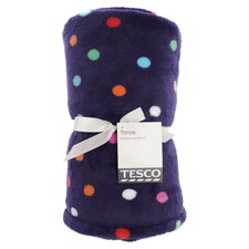 Tesco 12 Days Super Soft Throw Polka Dot