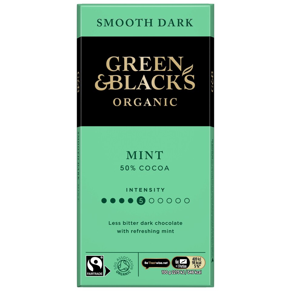 Green & Black's Organic Smooth Mint Chocolate Bar 90g