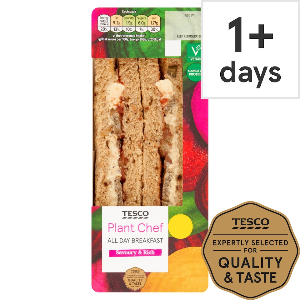 Tesco Plant Chef All Day Breakfast Sandwich