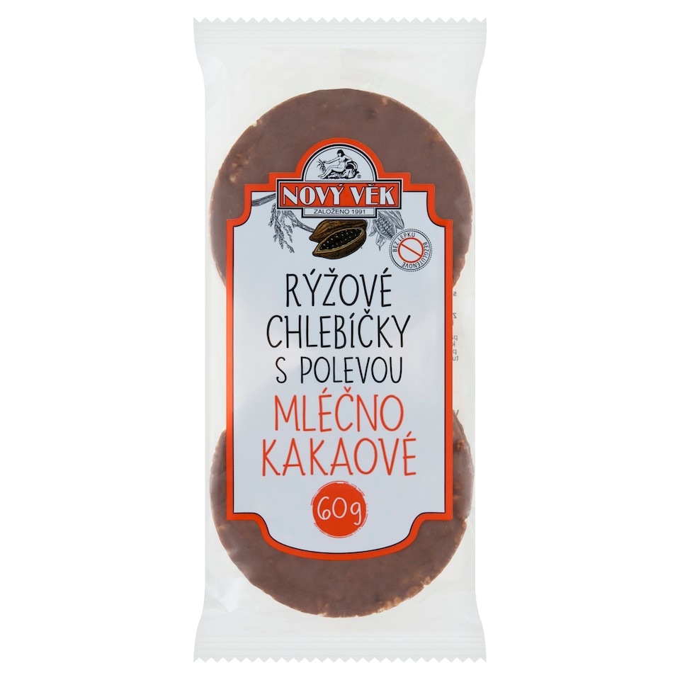 Obrázek 1 pro produkt Nový Věk Rýžové chlebíčky s polevou mléčno kakaové 60g