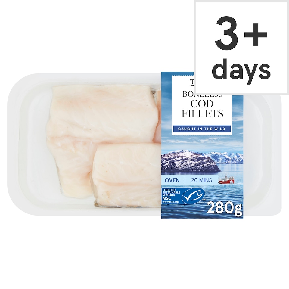 Tesco 2 Boneless Cod Fillets 280G