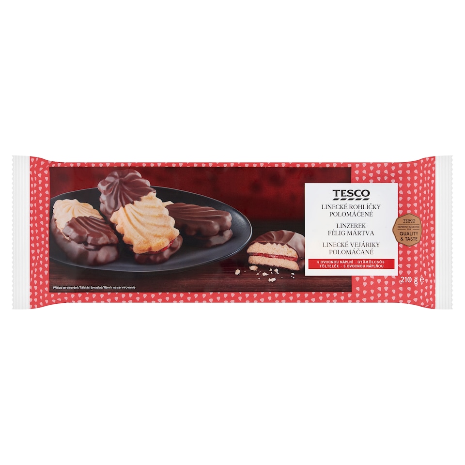 Tesco Linzers Half-Dipped with Fruit Filling 210 g