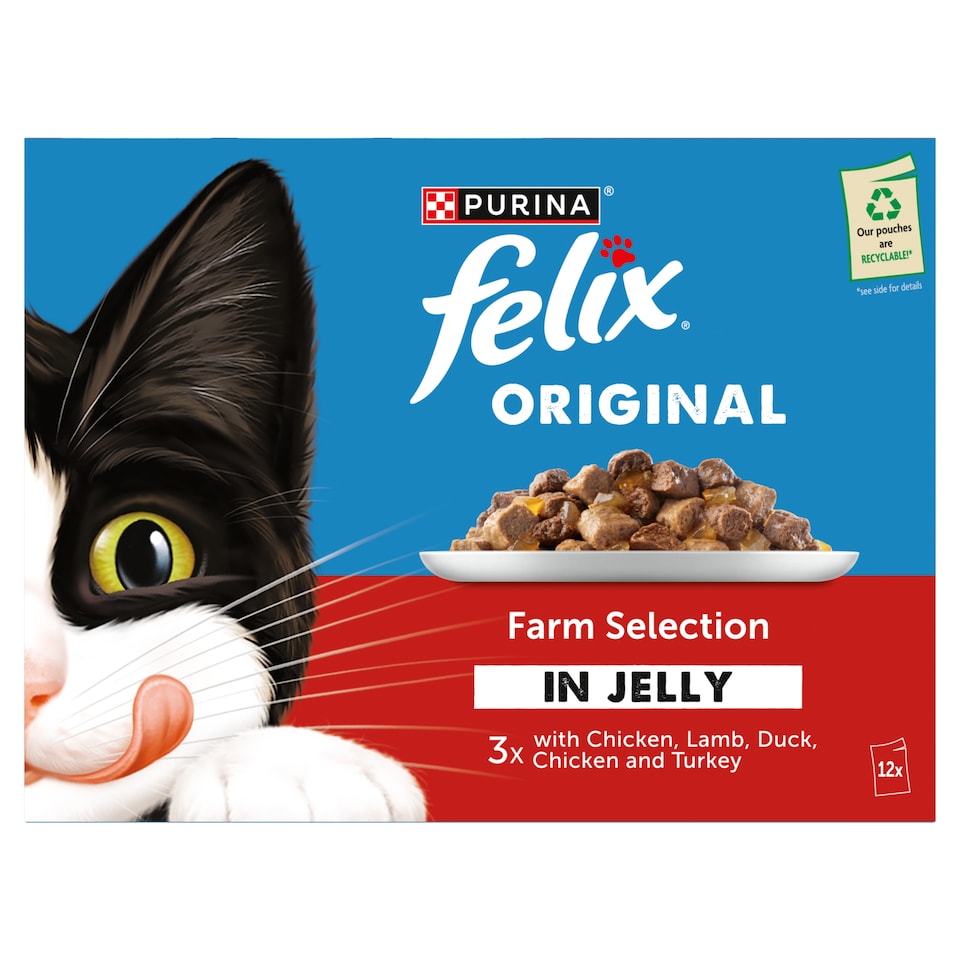 image 1 of FELIX ORIGINAL Farm Selection in Jelly Wet Cat Food 12x85g