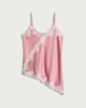 image 4 of F&F Asymmetric Hem Lace Trim Cami Top in Pink