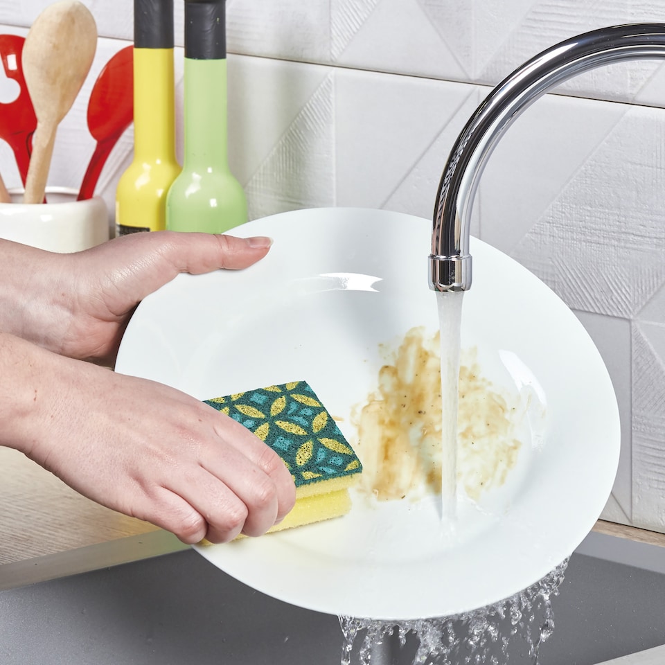 image 1 of Spontex Washups Mosaik Scourer 2 Pack