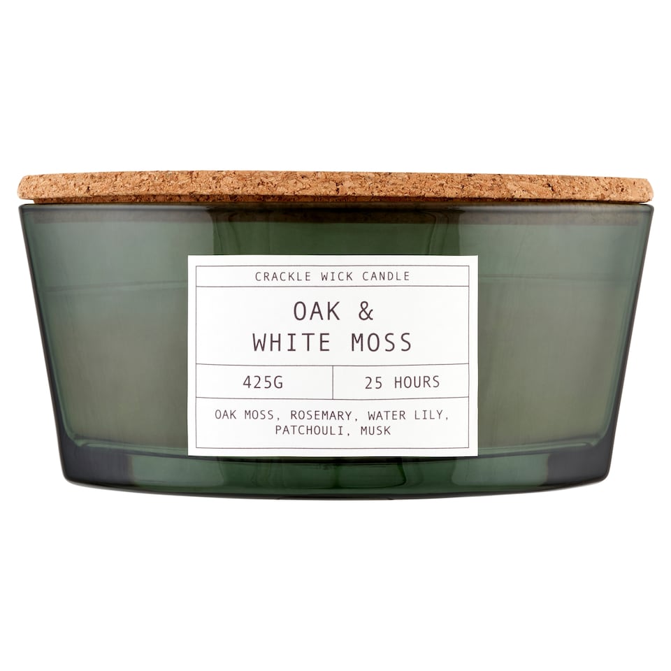 F&F Home Crackle Oak & White Moss vonná svíčka 425g