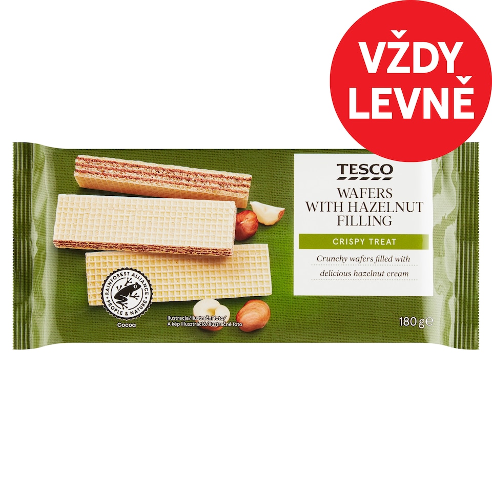 Tesco Oplatky s lískooříškovou náplní 180g
