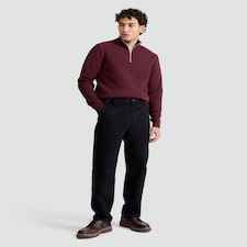 F&F Cotton Rich Straight Leg Chino Trousers  in Black