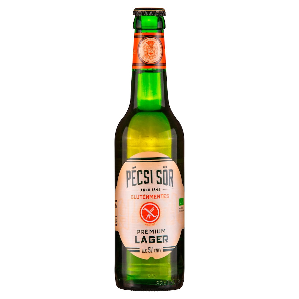 Pécsi Sör bio prémium gluténmentes lager 5% 0,33 l