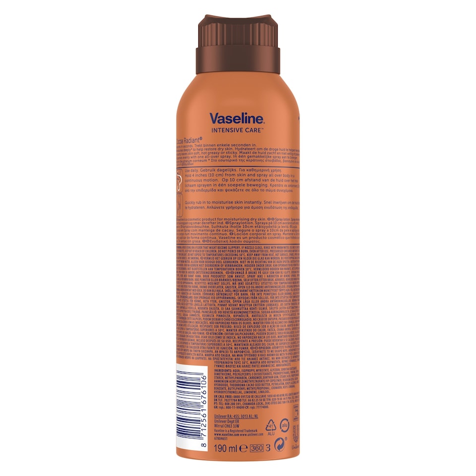 image 1 of Vaseline Cocoa Radiant Spray & Go 190ml 