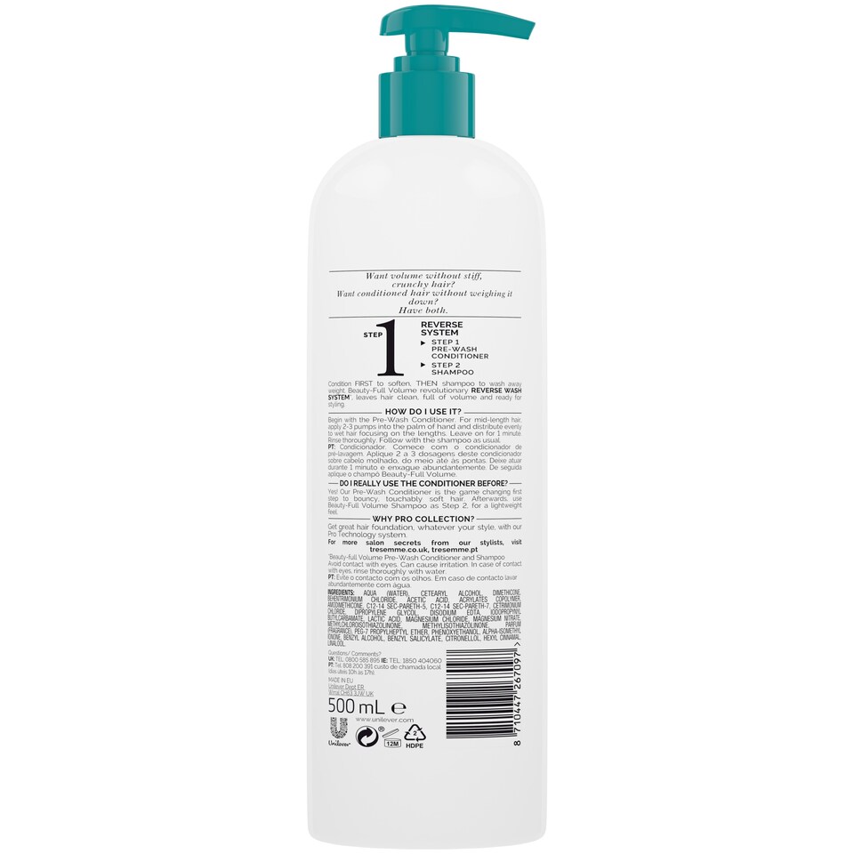 image 1 of Tresemme Beauty Pre-wash Full Vol Cond 400ml
