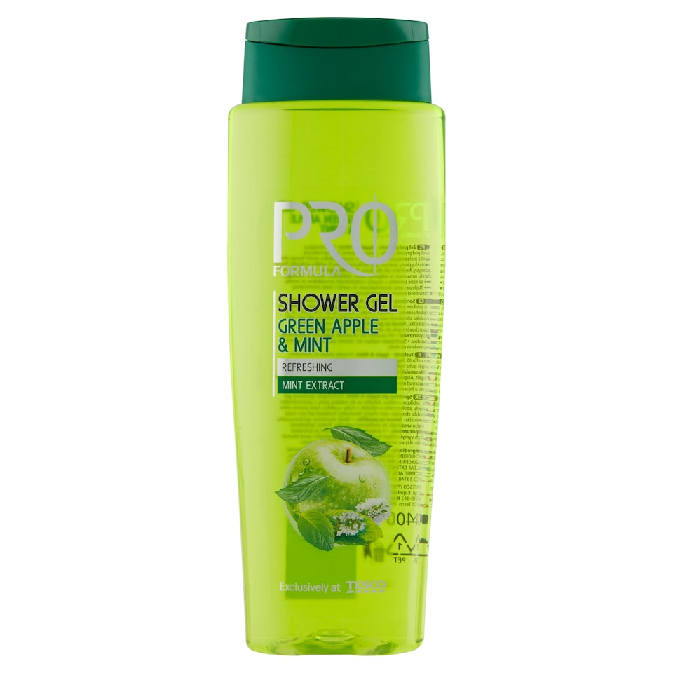 Tesco Pro Formula Shower Gel Green Apple & Mint 400 ml