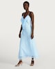 image 1 of F&F V Neck Ruffle Front Strappy Midi Dress in Blue