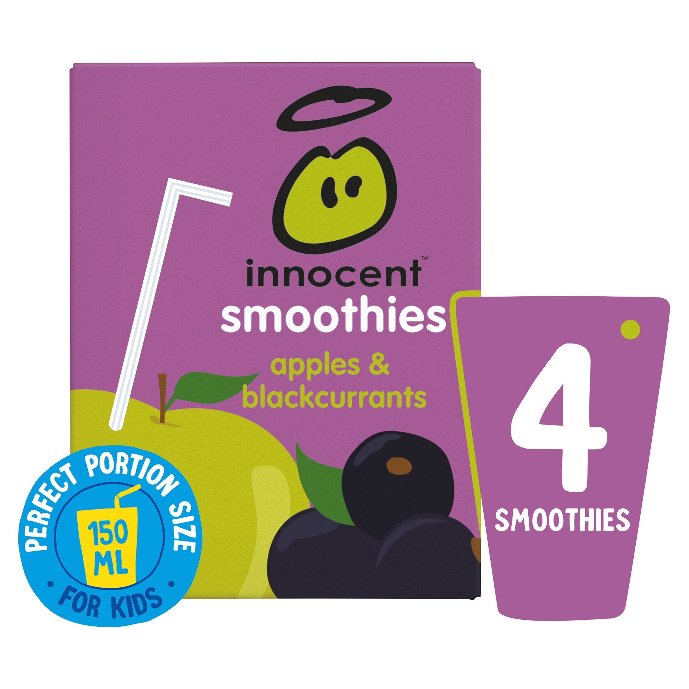 Innocent Kids Smoothies Apple & Blackcurrant 4X150ml