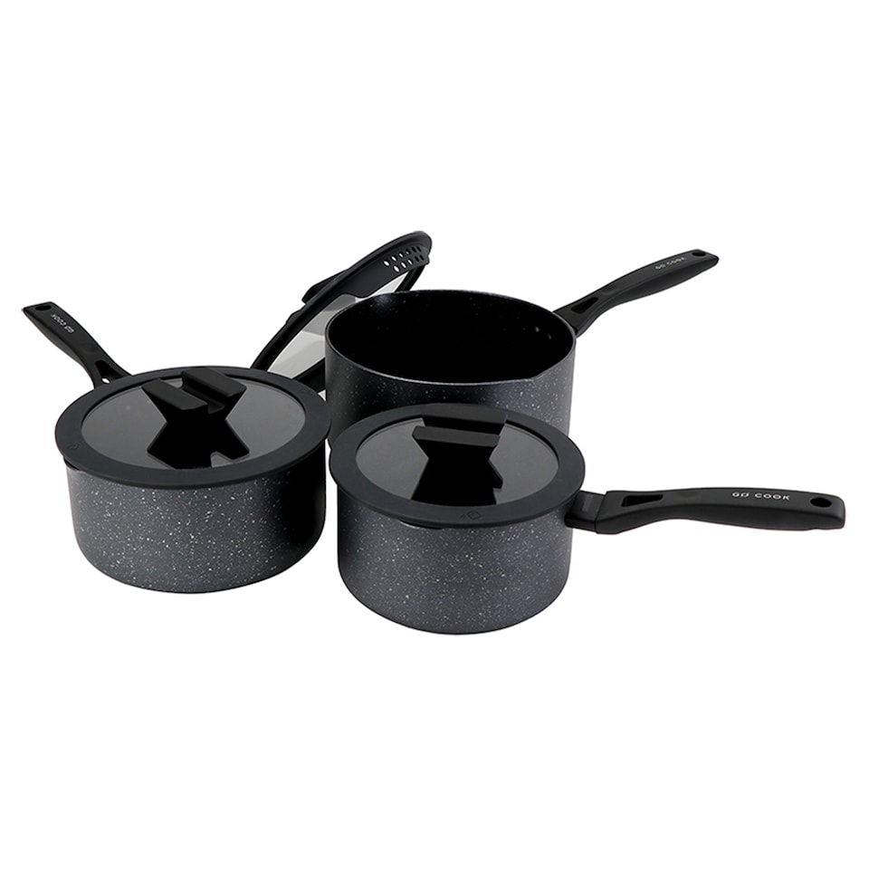 image 1 of Go Cook Heat Control Pan Set 16cm, 18cm & 20cm