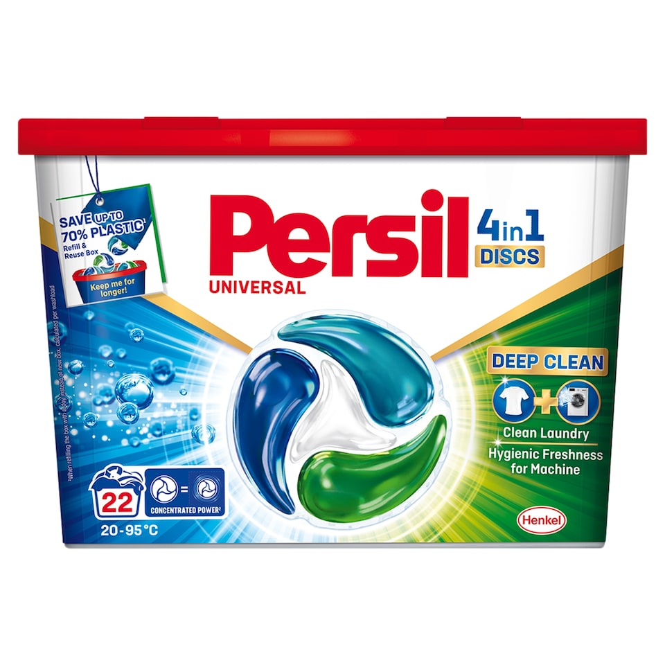 Persil Discs Universal mosószer gépi mosáshoz fehér, világos ruhadarabokhoz 22 mosás 363 g