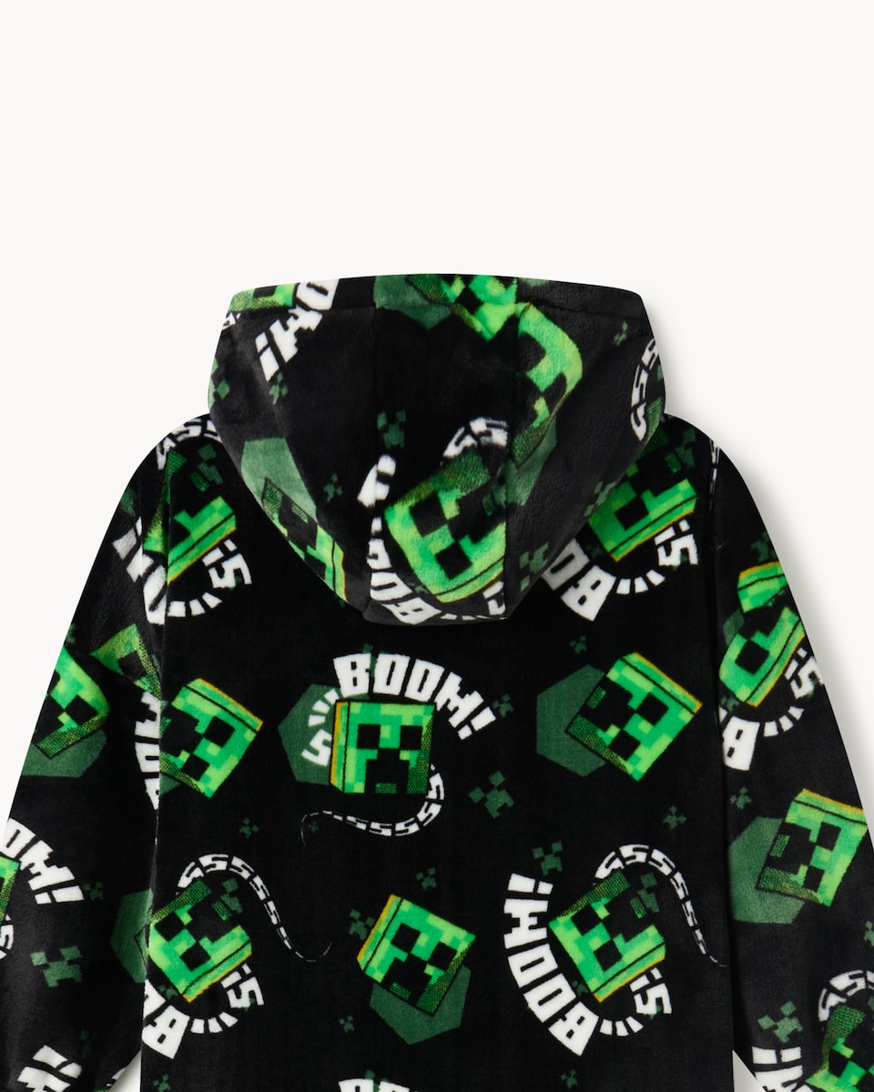 image 1 of Minecraft Fleece Hoodie in Black