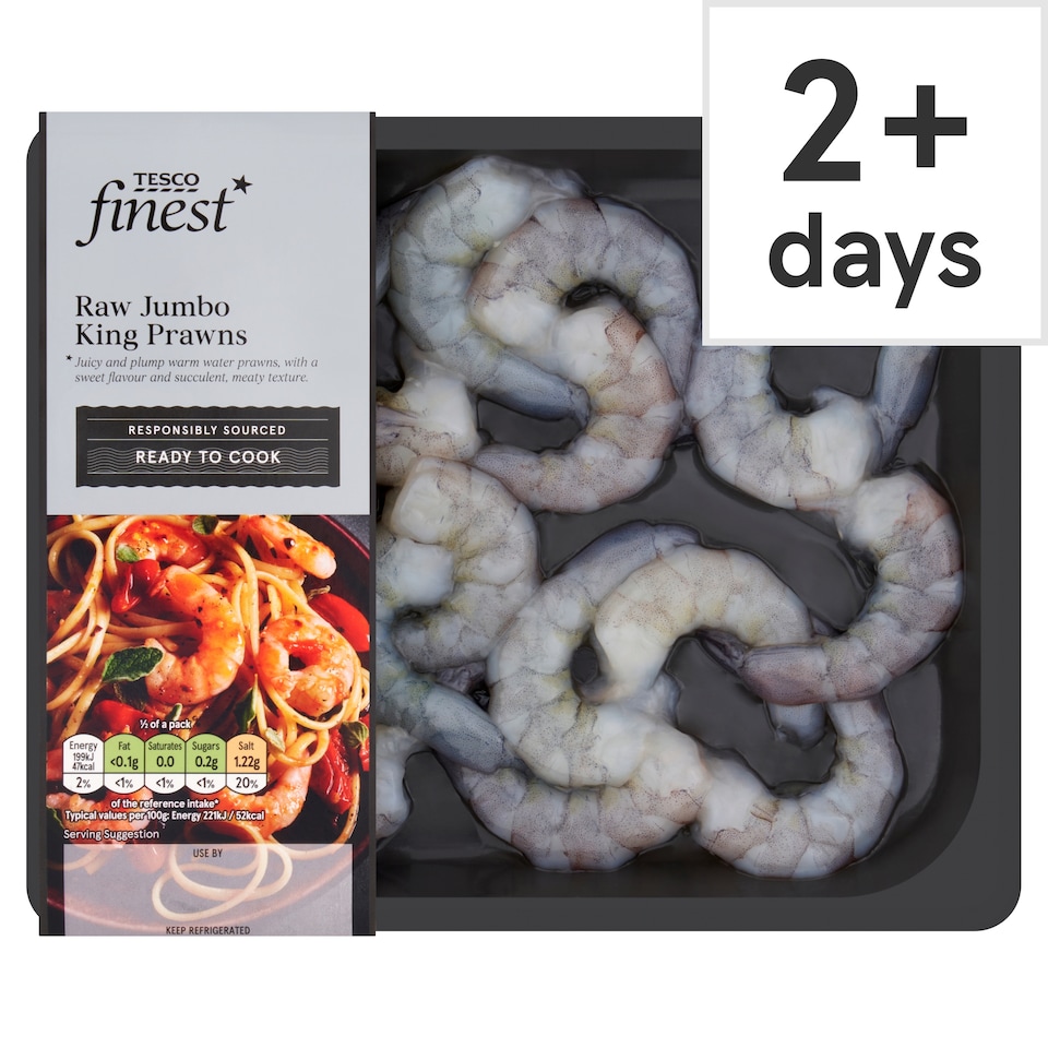 Tesco Finest Raw Jumbo King Prawns 180g