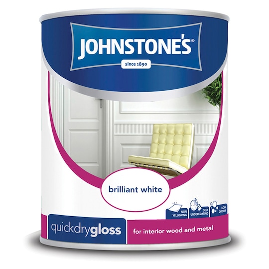 Johnstones Qd Gloss Brilliant White 750Ml Tesco Groceries