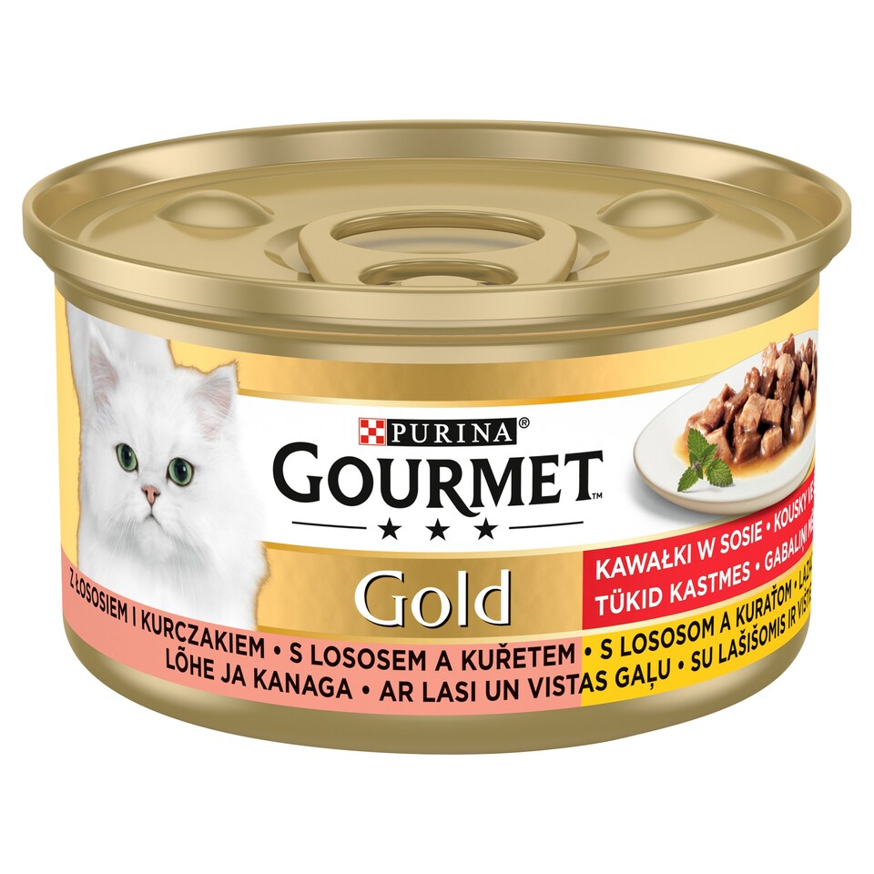 obrázok 1 z GOURMET Gold kúsky v šťave s lososom a kuraťom 85 g