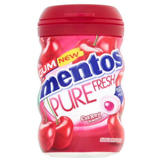 Mentos Pure Fresh Cherry Chewing Gum 97G Tesco Groceries