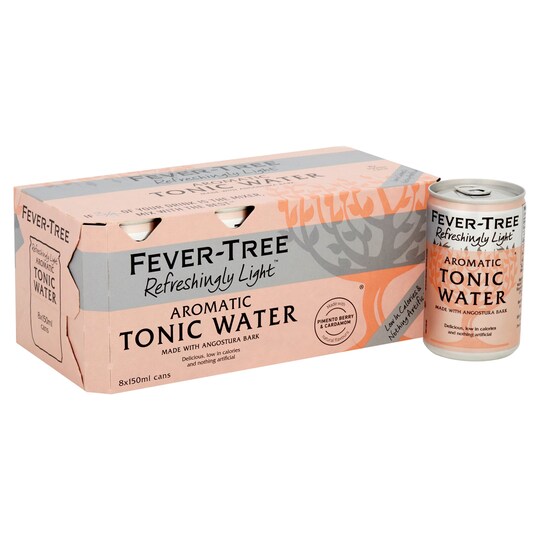 Fever Tree Light Aromatic Tonic Cans 8X150ml Tesco Groceries