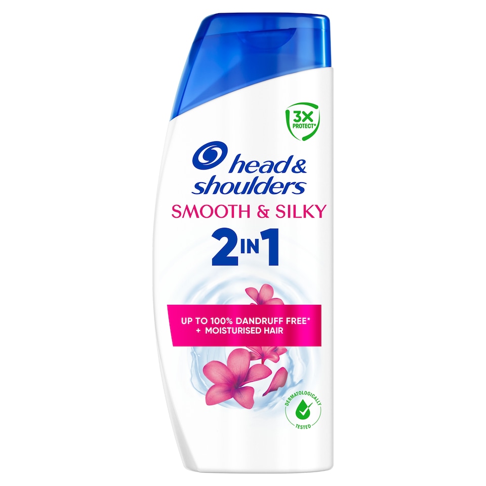 image 1 of Head & Shoulders Smooth & Silky 2in1 Shampoo and Conditioner 400ml. Dandruff Free Hair