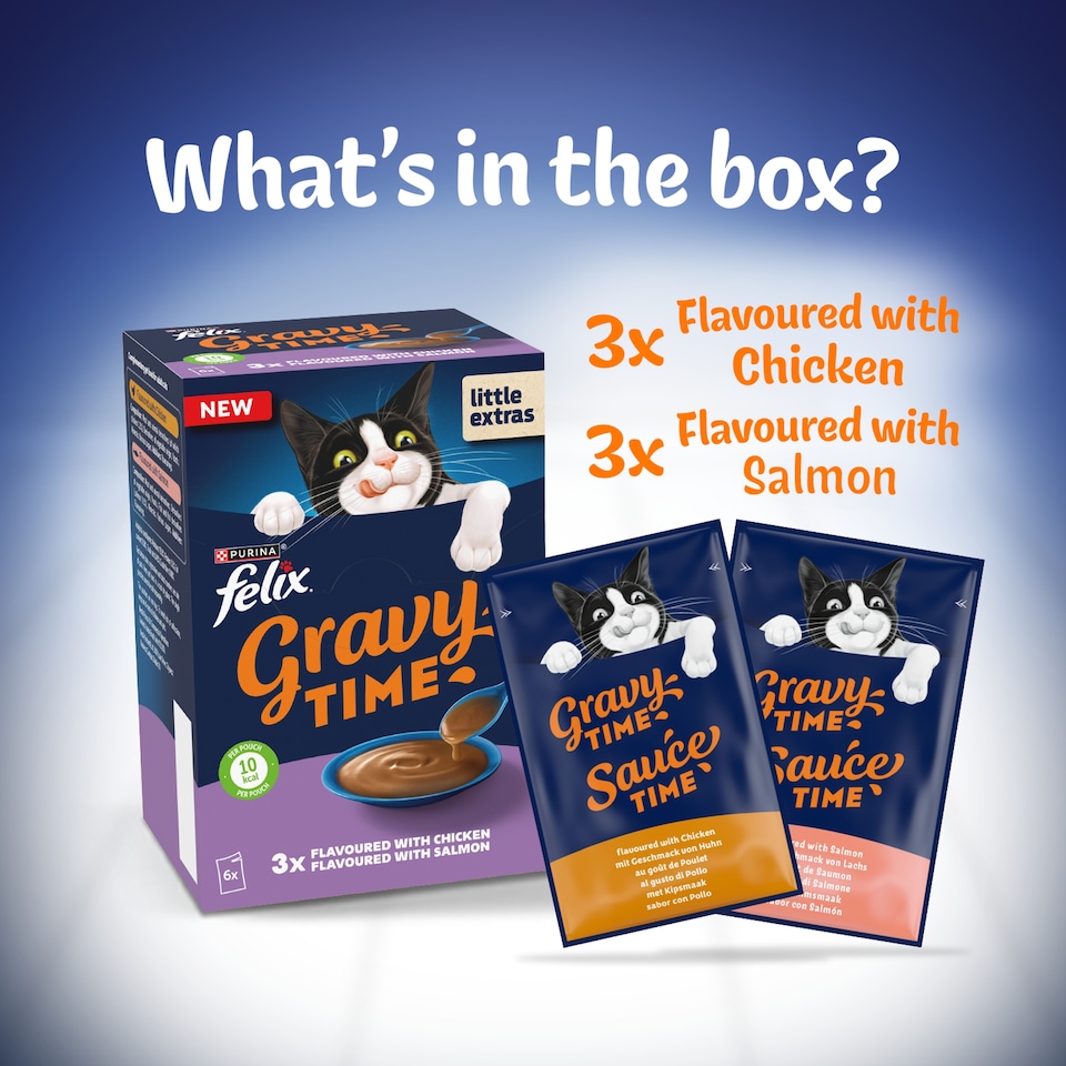 image 1 of FELIX Gravy Time Chicken and Salmon Wet Cat Food 6x40g