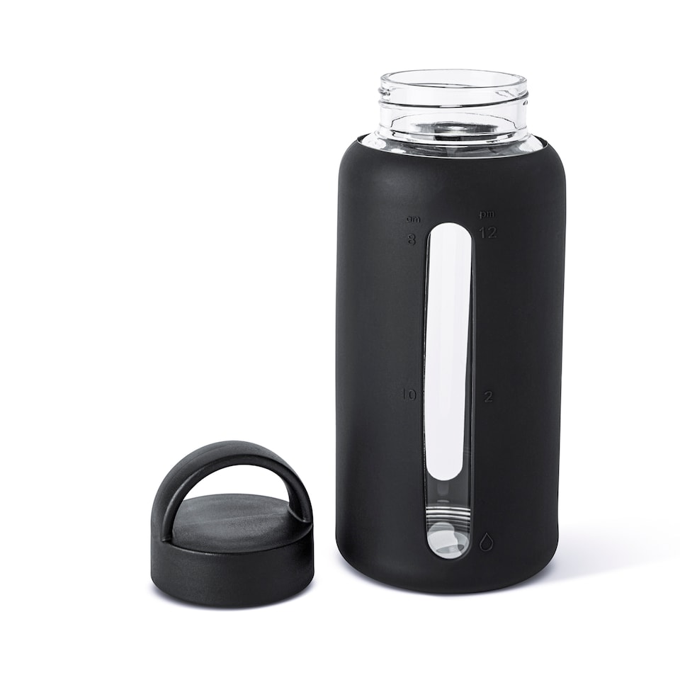 image 1 of Core Kitchen Black Glass Water Bottle Tumbler 798ml