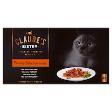 Claude's Bistro Adult Cat Poultry Selection in Jelly 40x85g