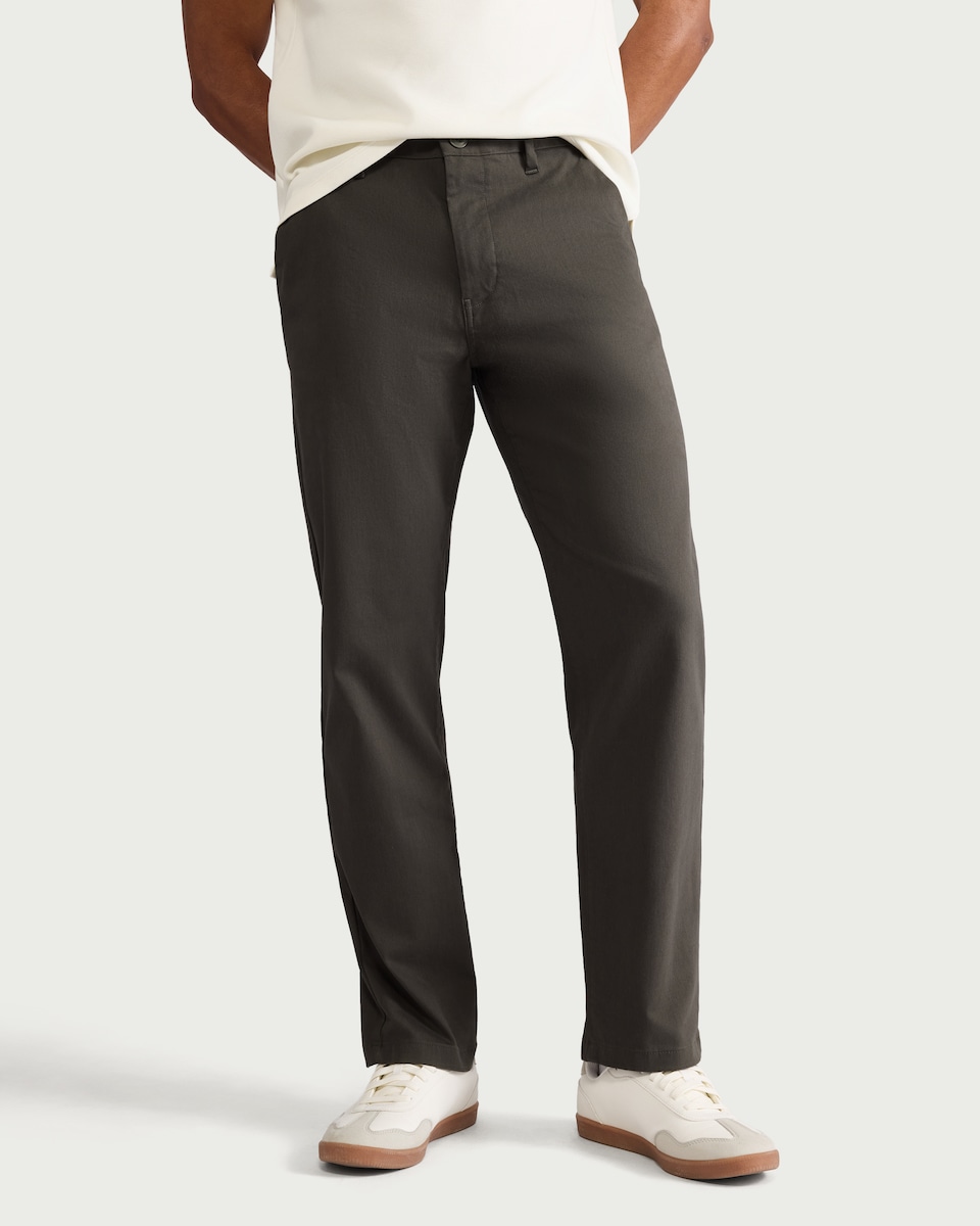 image 1 of F&F Cotton Rich FREEFIT® Chino Trousers in Khaki