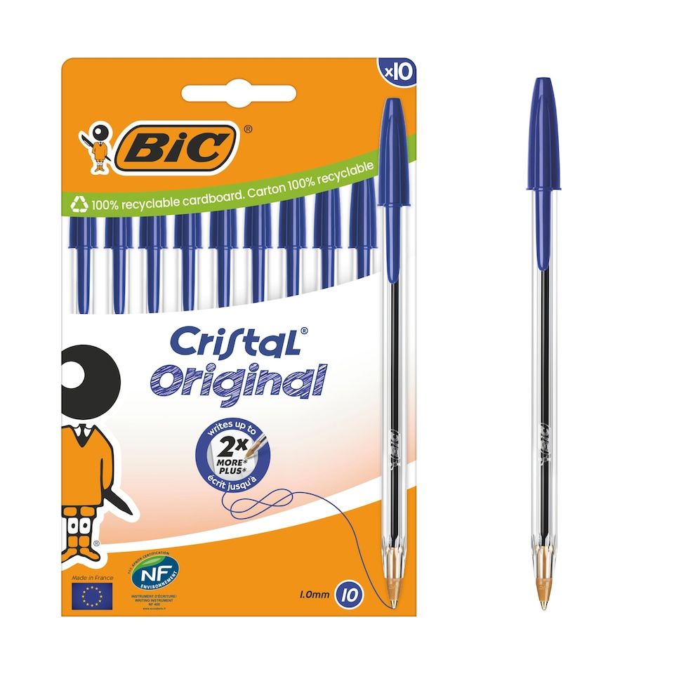 image 1 of BIC Cristal Pens Blue Ballpoint 10 Pack